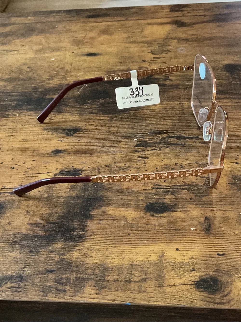Dolce & Gabbana Women's Rose Gold and Burgundy Metal Frame Glasses